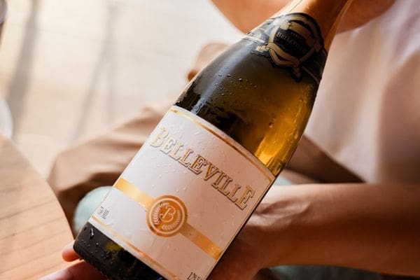 A bottle of sparkling wine